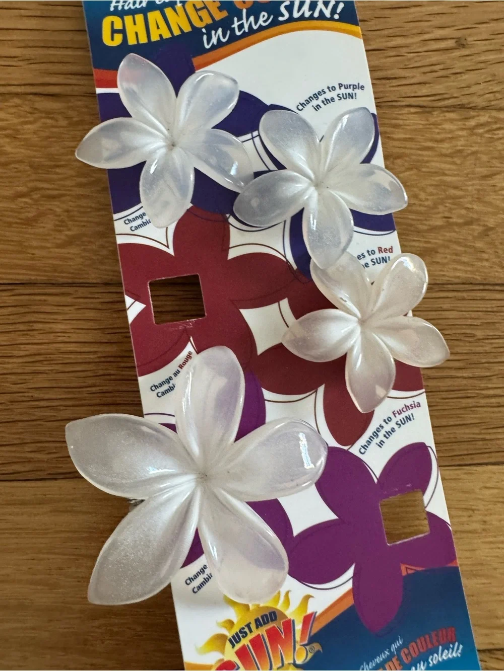Del Sol Plumeria Flower Color Changing Hair Clips